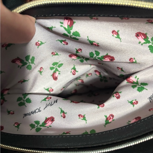 Betsey Johnson Black and White Polka Dot Bag with Red Bow - Picture 6 of 8